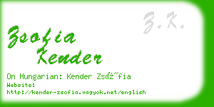 zsofia kender business card